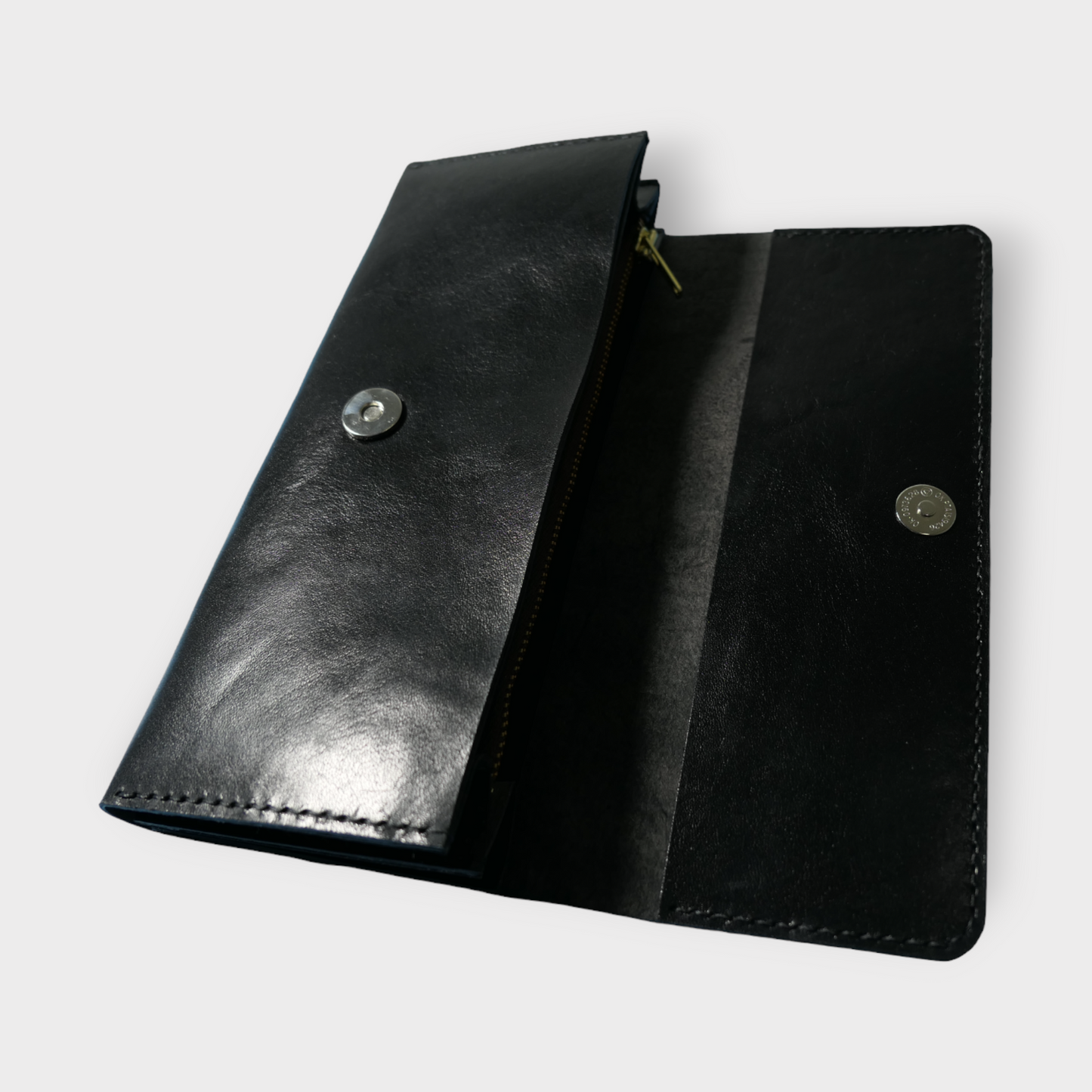 客製化真皮輕薄磁扣長夾